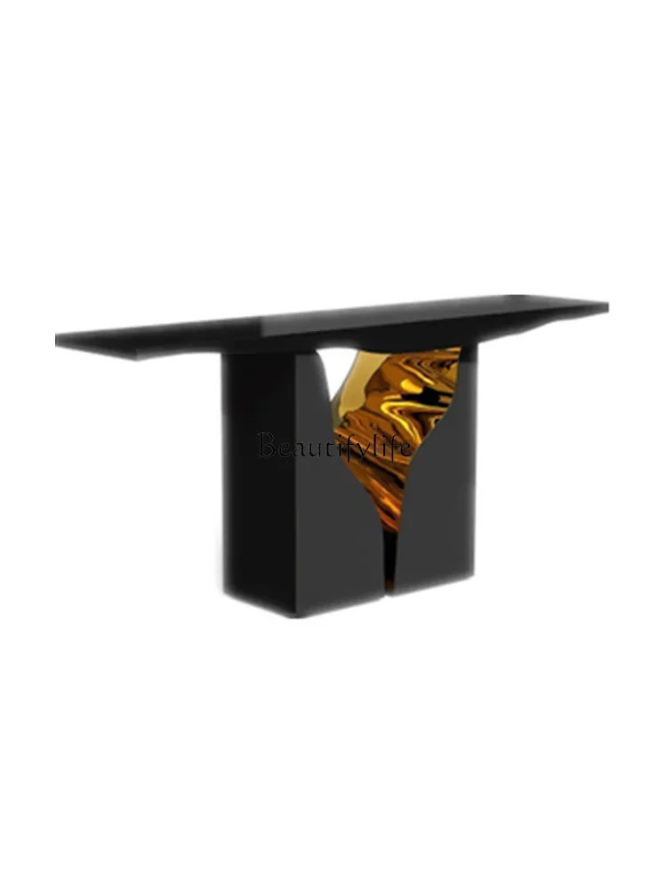 FG11Modern simple stainless steel special-shaped entrance platform corridor wall decoration narrow strip case