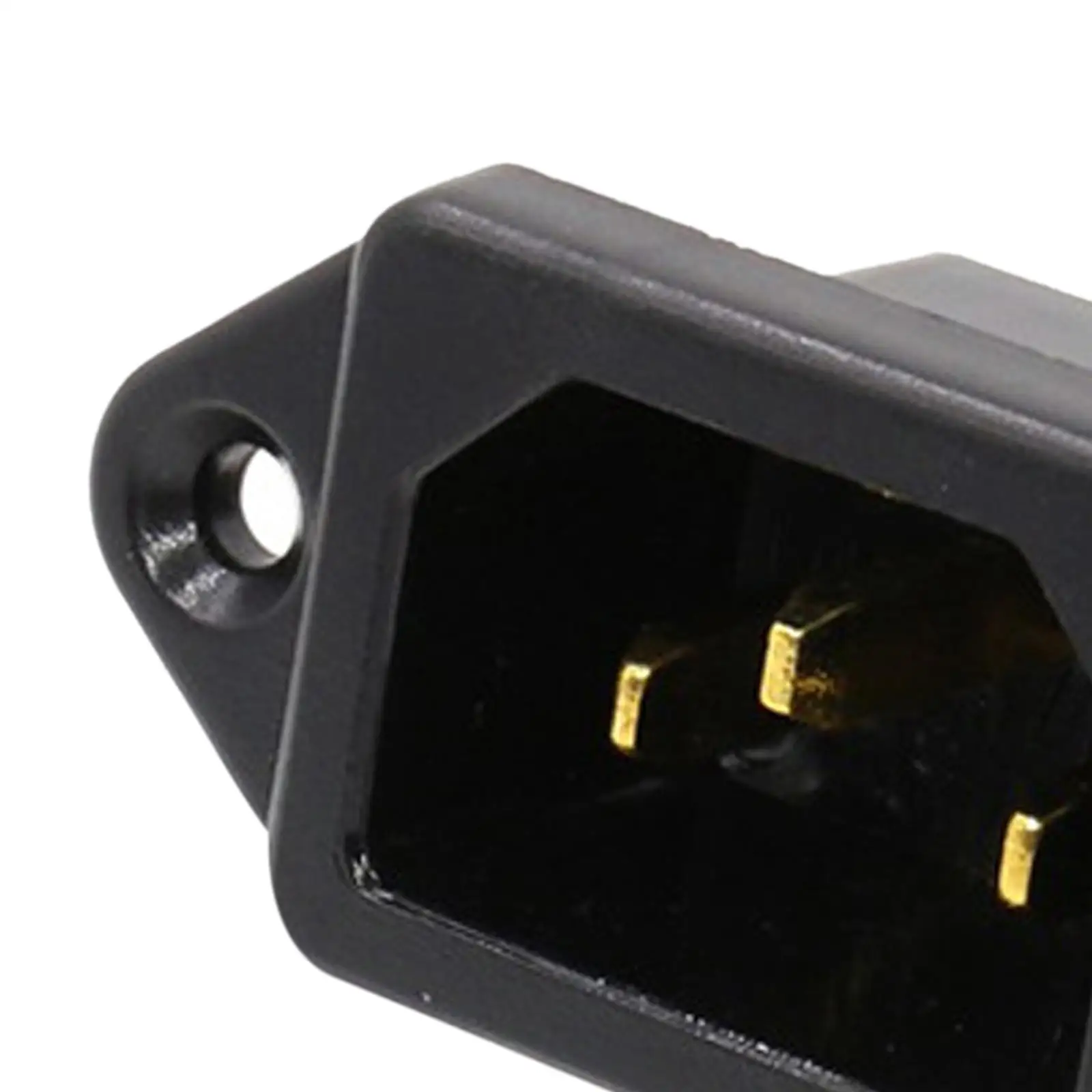 conector preto da entrada do IEC do adaptador 5.1x2.4x2.8cm da tomada da montagem do painel de 250V 15A
