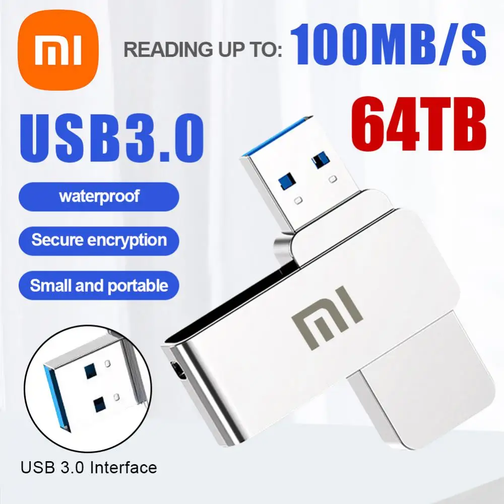 Xiaomi-unidad Flash de Metal USB 3,0 de alta velocidad, memoria USB portátil de gran capacidad, transferencia de archivos, disco U impermeable para pc, 16TB, 8TB