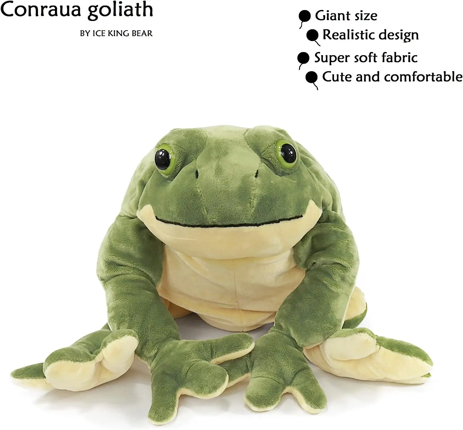 Kawaii Giant Frog Plush Goose Soft Toy Stuffed Animal Doll For Kids 22 Inches Large, Green