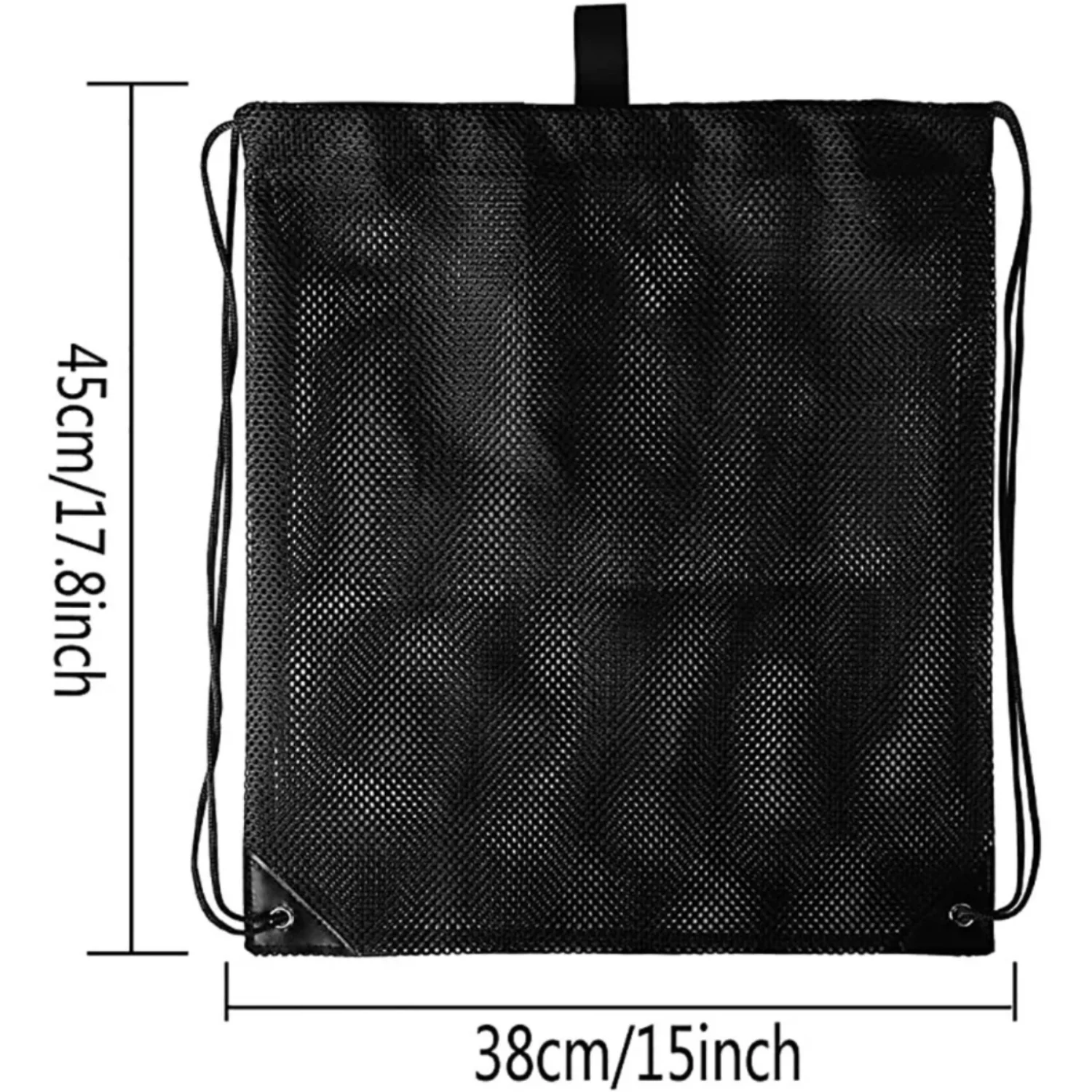 Portable Supermarket Fruit and Vegetable Drawstring Strap Pocket Beach Cloth Mesh   Dirty Cloth Pull Rope Backpocket