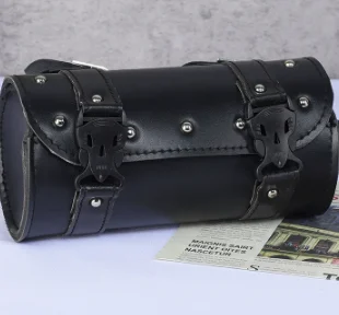 New Universal Motorcycle Fork Bag Leather Saddlebags Waterproof Tool Storage Pouch for Harley Sportster XL Softail Honda Yamaha