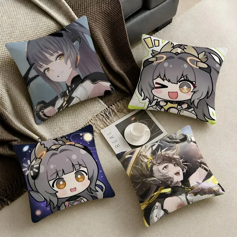 Gaming Punishing Gray Raven Nanami Chibi Cushion Cover Throw Pillow Soft Short Plush Durable Colorfast Sofa Bedroom Home Decor