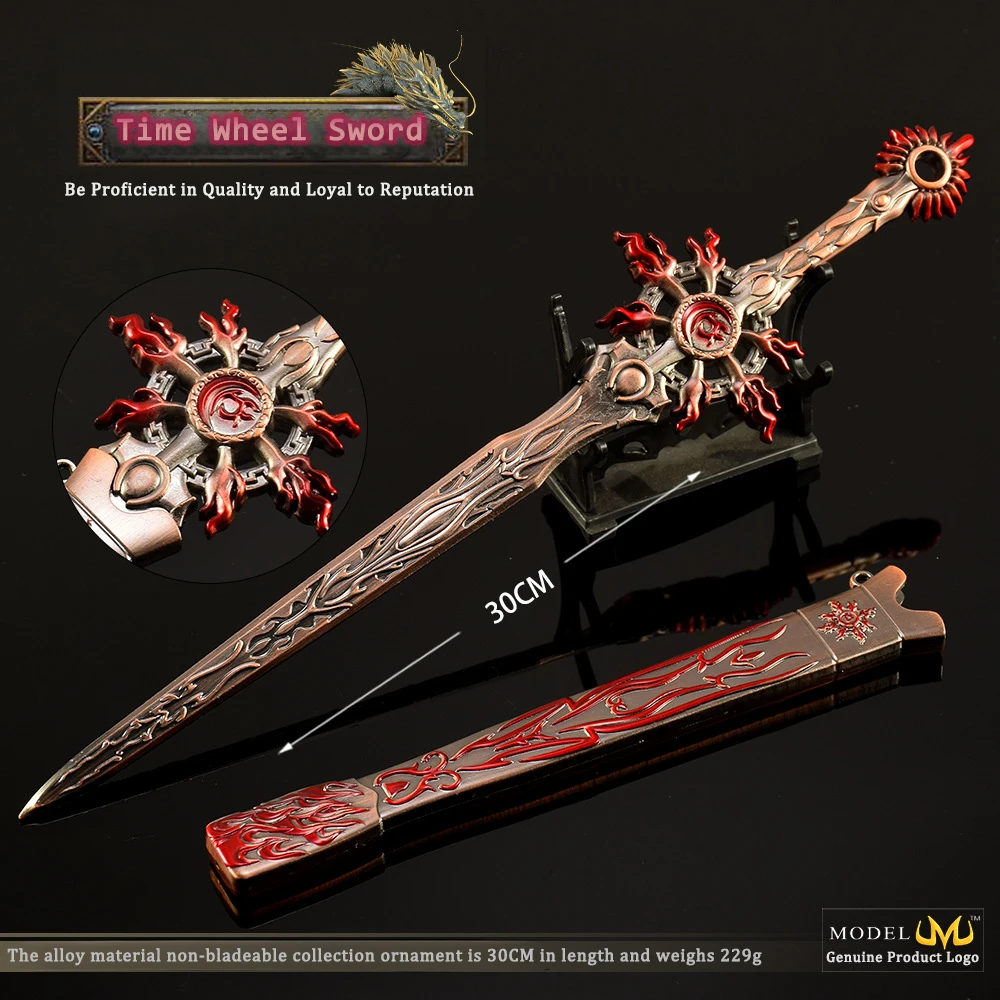 Thunderbolt Puppet Show Anime Weapon Model All-metal Sword Years Wheel Sword 30CMChinese Martial Arts Metal Crafts Boy Toys
