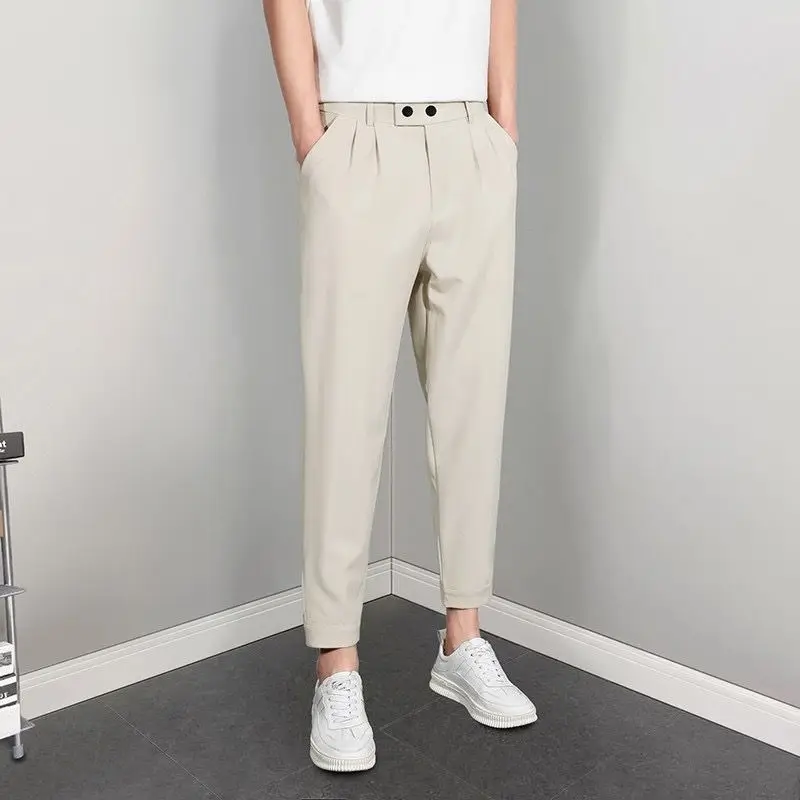 

GELITAYIN Summer Solid Color Baggy Casual Harem Pants Man Y2k Korean Style Low Price Stylish Cheap Classic Xxxl Tailoring Trouse