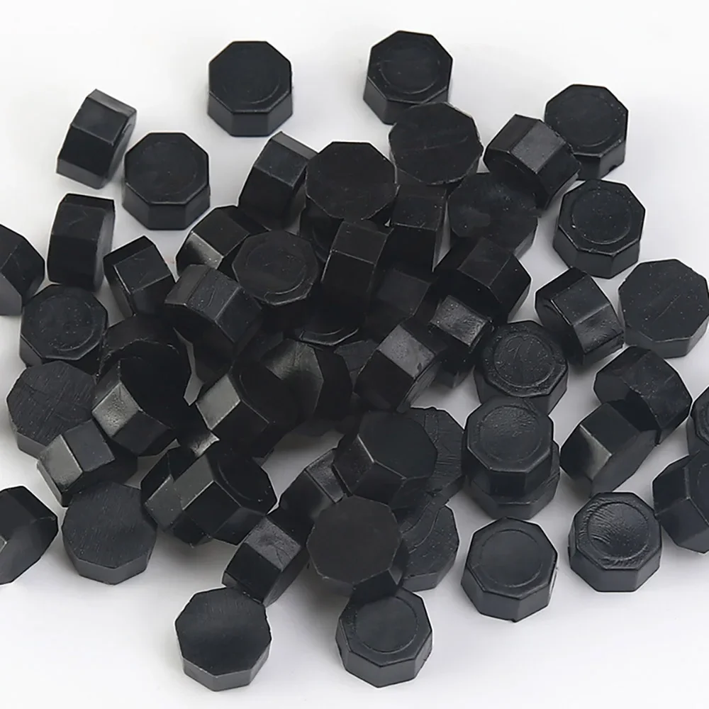 

50 Pcs/pack Black Sealing Wax Seal Beads Stamp for DIY Craft Wedding Birthday Invitation Party Ancient Octagon Sealing Wax