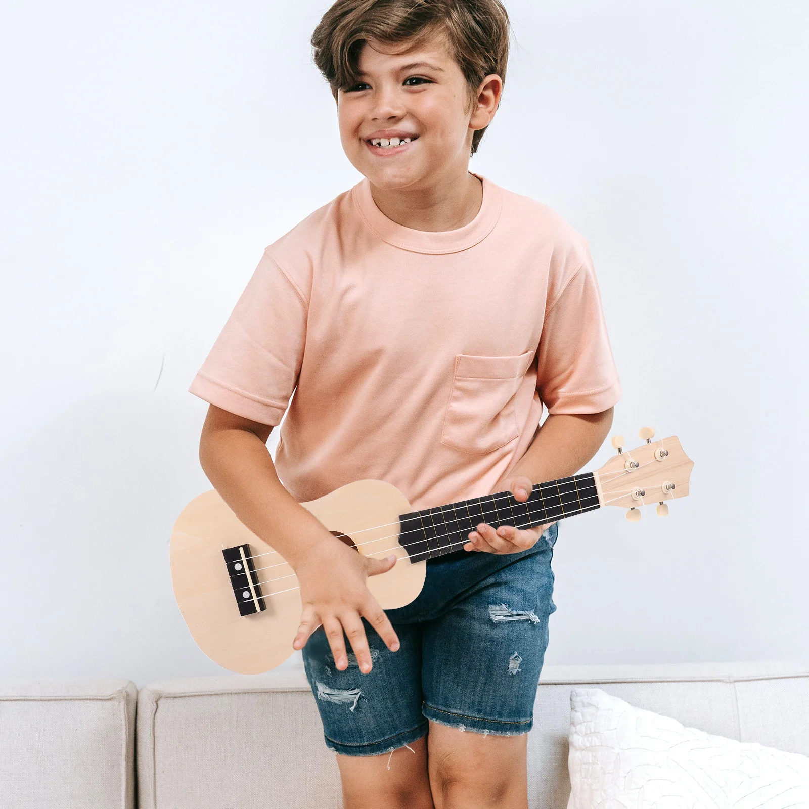 

1 set Ukulele Material Pack DIY Kit Musical Instrument Painting Wooden Hand Durable Basswood Lightweight Safe Imagination