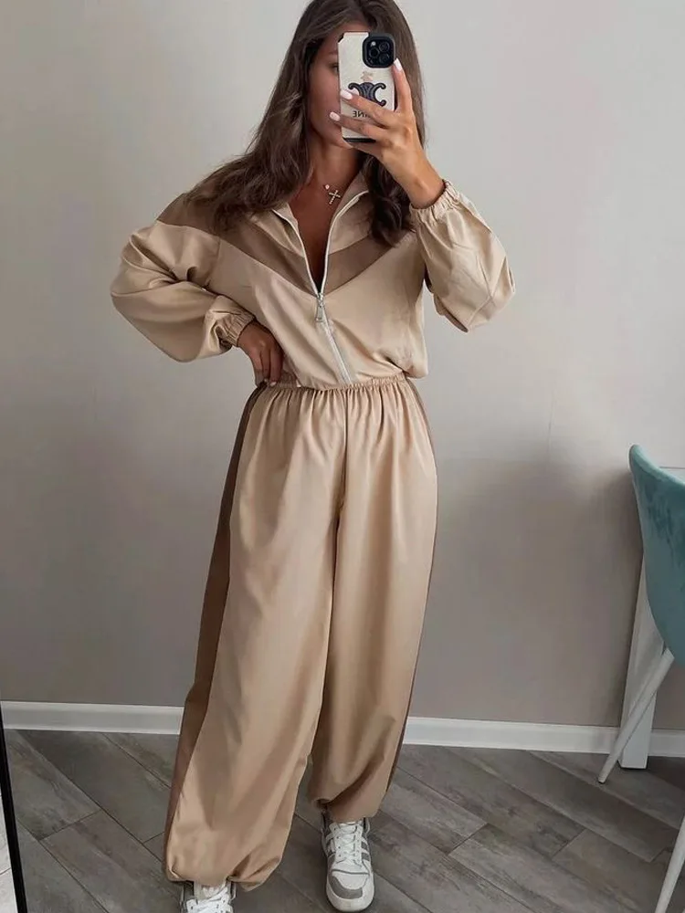 Two Piece Sets Women Tracksuit Pant Set Jogger Y2k Sweatshirts Autumn Winter Sports Elastic Waist Streetwear Pants Matching Sets
