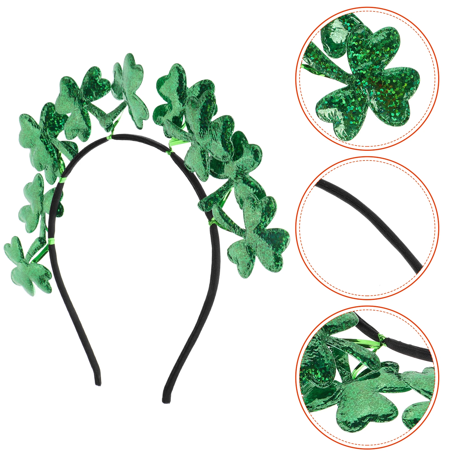 

Laser Leaf Head Hoop Festival Parade Costume Green Shamrock Hairband Headbands Accessories for Women Irish Part Headdress Hat