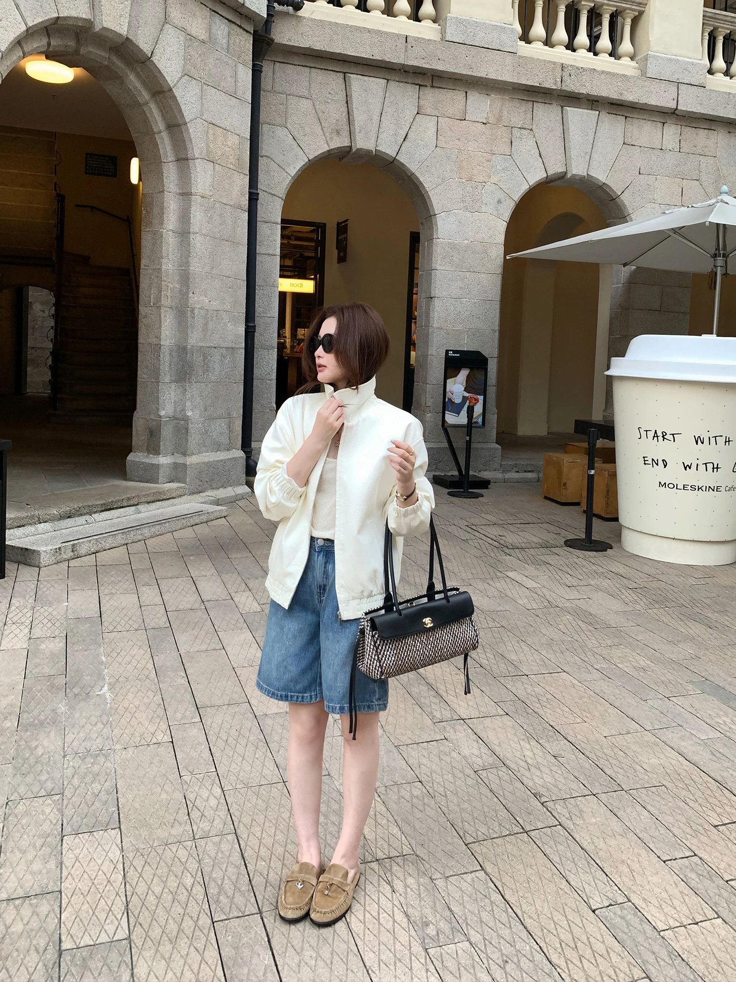 High Waist A-Line Denim Shorts Women's Loose Casual Slimming Wide Leg Five-Point Pants Cotton Blend Comfortable Casual Shorts