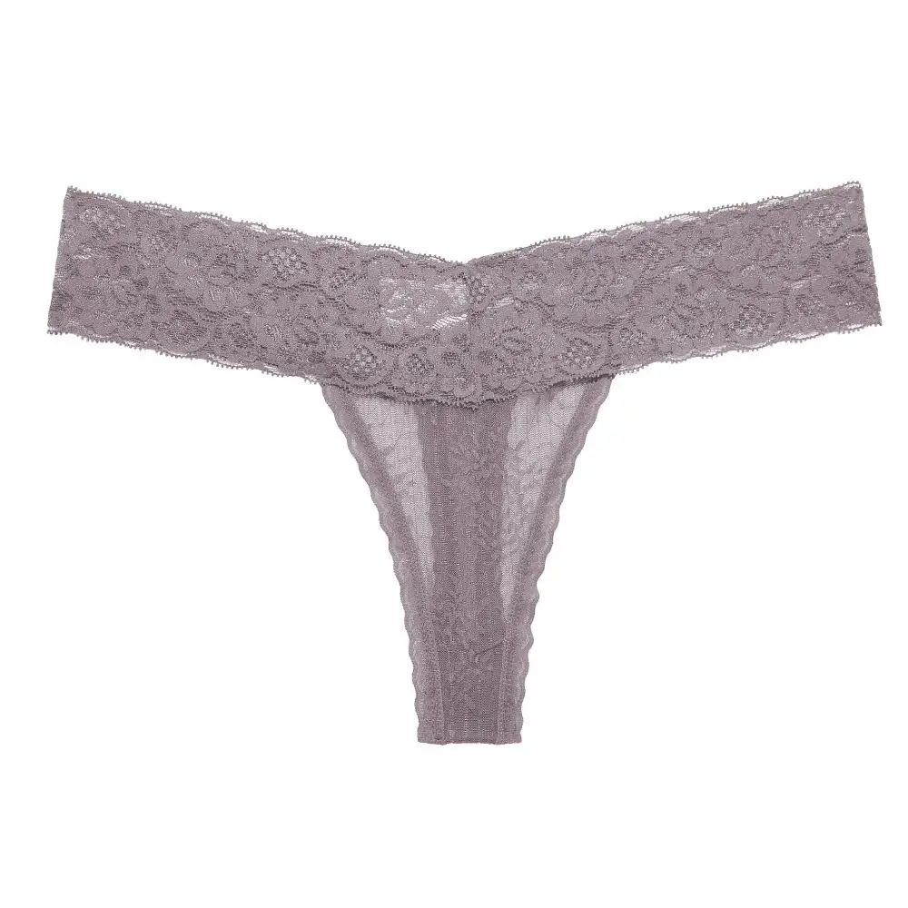 String en dentelle florale sans couture pour femmes, culotte solide, slip sans lueur, lingerie féminine, taille basse, caleçon sexy pour dames