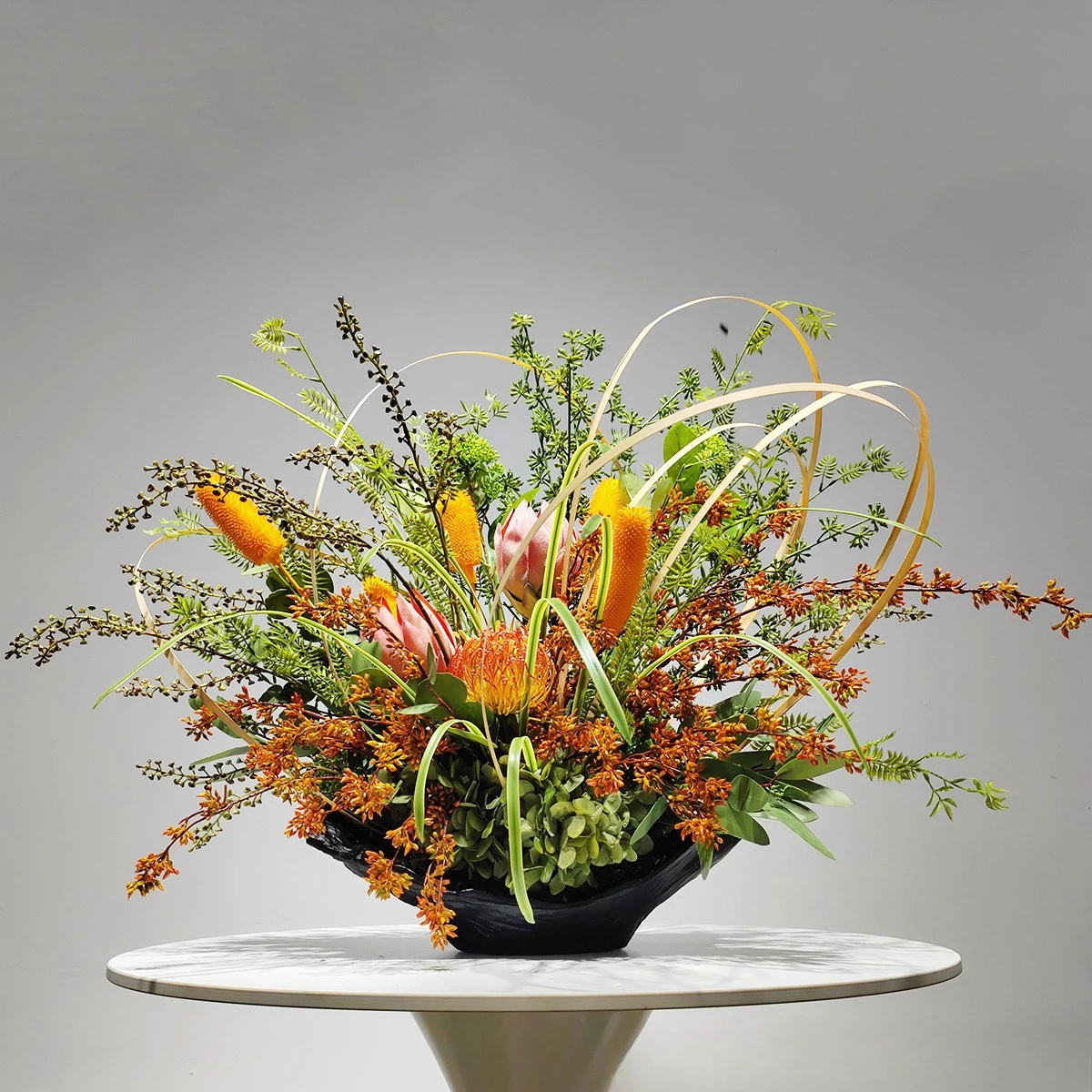 New Chinese-style simulated flower art immortal dried flower restaurant hotel porch wabi-sabi wind modeling ornament
