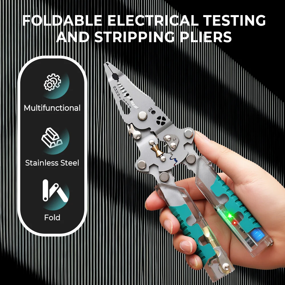 

F썹be Щипцы для зачистки проводов Тестирование напряжения Кабельная резка Обжимные клещи Многофункциональная отвертка 20-в-1 Электрические клещи