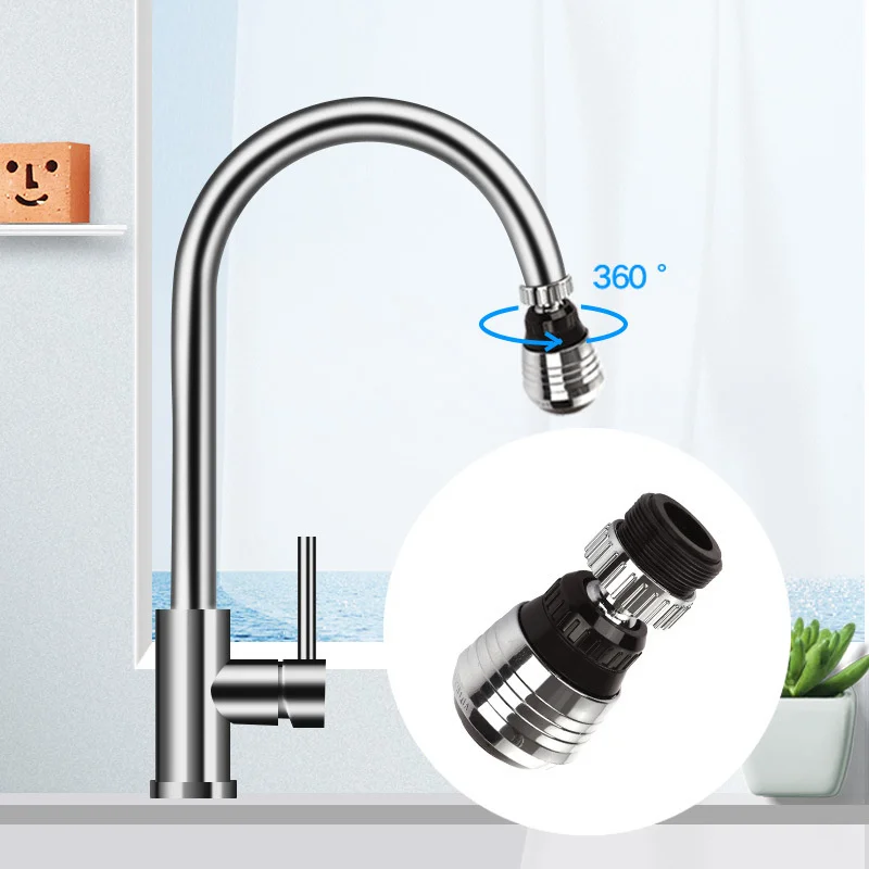 360-Grad-Einstellung Wasserhahn-Verlängerungsrohr Wasserspardüse Filter Küchenwasserhahn Wassersparend für Waschbecken Wasserhahn Badezimmer – Detail 3