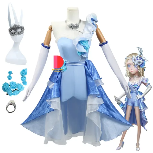 데미 버번 바메이드 로즈 코스프레, 애니메이션 소품 포함, 할로윈 파티용 원피스 가발, 코스튬 역할 놀이  Best5