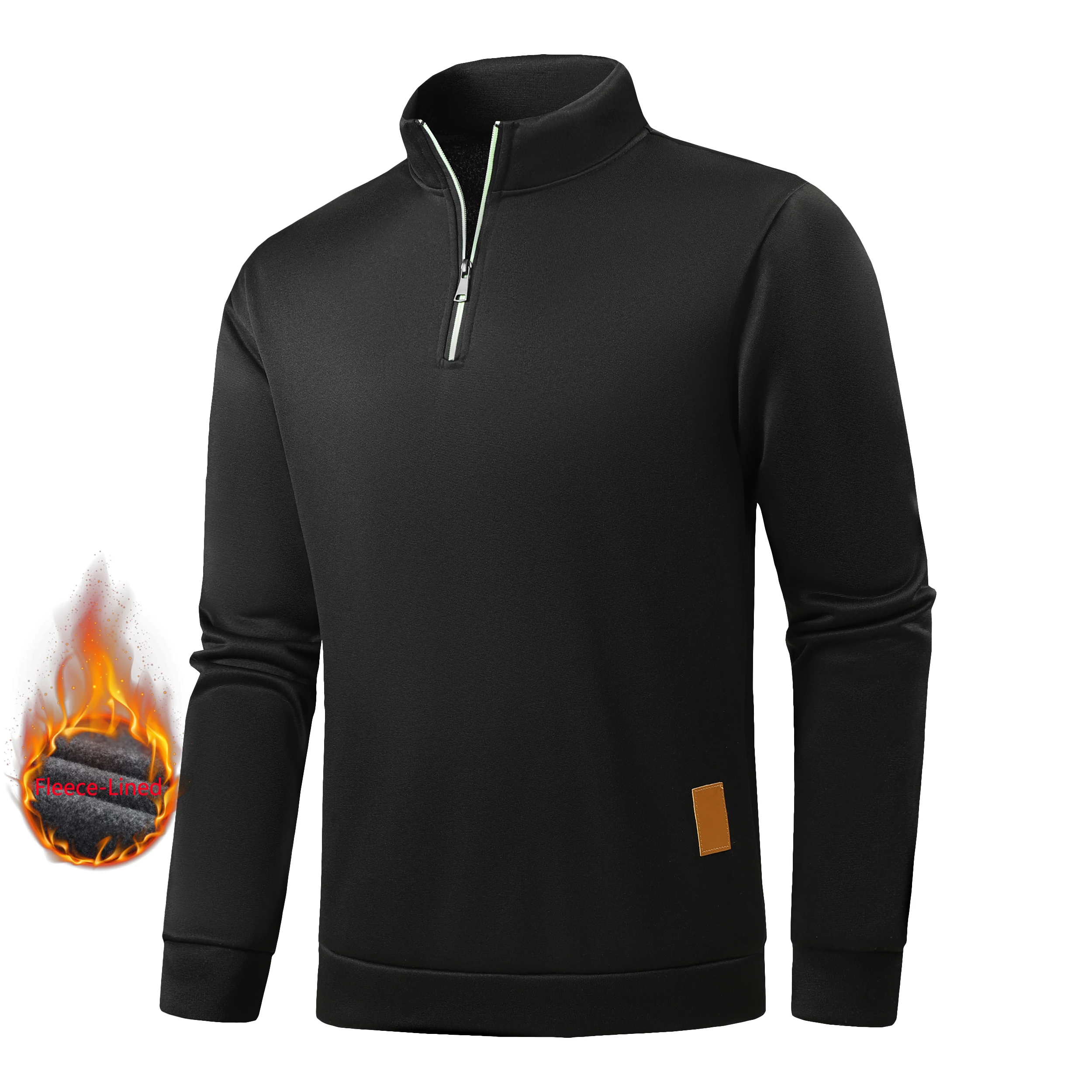 Herfst heren sweatshirts met halve rits, effen truien met lange mouwen, coltruien, streetwear, winterwarme jassen, sportjas