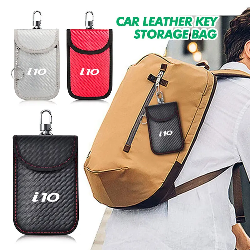 Funda de cuero para llave de coche Hyundai, bolsa para llaves, llavero de bolsillo, funda extraíble para llaves i10 I10 N Line 2009 2010 2011 2012 2013 2019 2020 2021