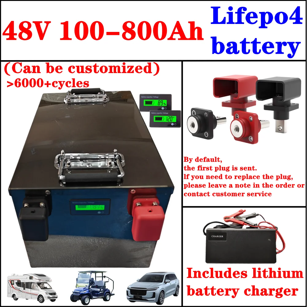

Lithium Battery 48V 400Ah 100Ah 200Ah 300Ah 500Ah 600Ah 700Ah 800Ah Lifepo4 for 4KW 9KW Solar System Photovoltaic Power RV