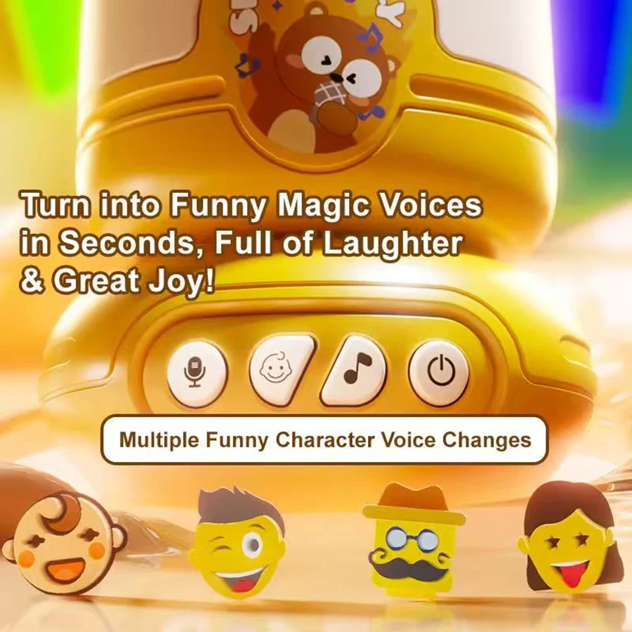 1PCS Kids Microphone Voice Changing Device For Kids Voice Changing Singing Device With Recording Function For Years Old Children