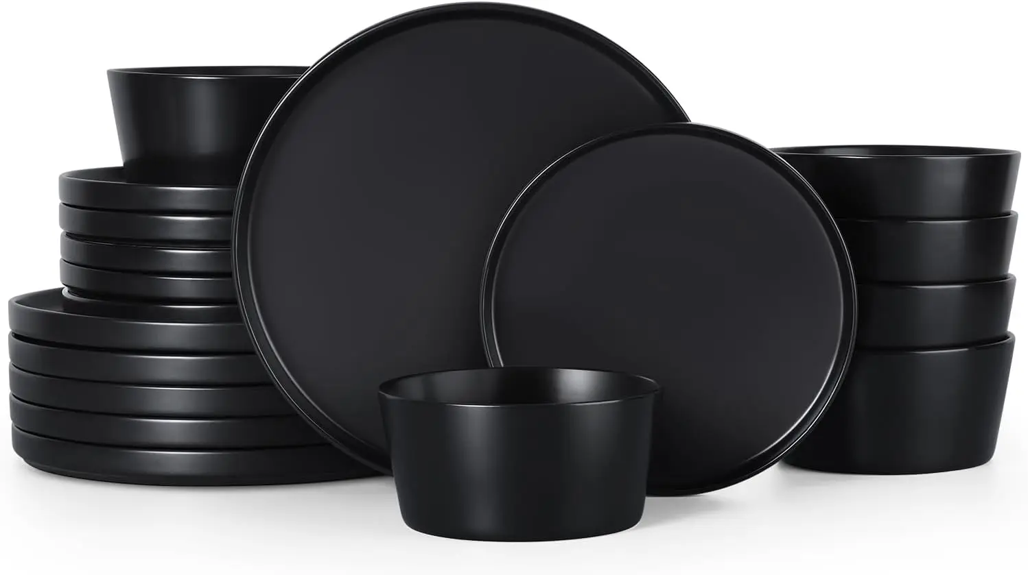 

18 Pieces Stoneware Dinnerware Sets for 6, Dinner Plates and Bowls Set, Reactive Glaze Dishes for Kitchen, Chip Resistant, Micro