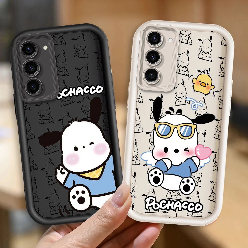 Pacha Dog Cute Cartoon For Samsung Note 20 S24 S23 S22 S21 S20 Ultra Plus FE A25 A23 A22 A15 A31 5G Eye Ladder TPU Phone Case