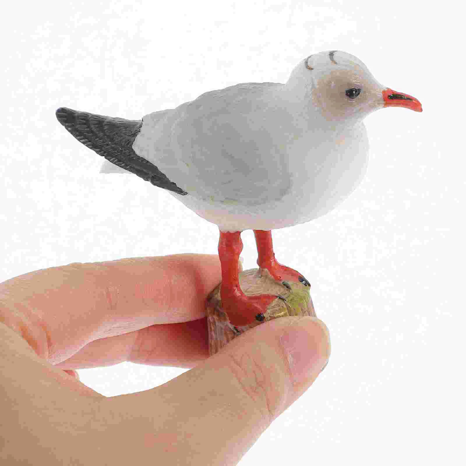 Red-billed Model Seagull Bird Sculpture Outdoor Decorations House Miniature Statue Plastic Ornament Seaside Toys