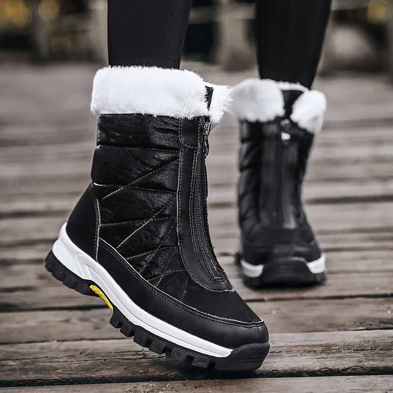 Snow Boots Women Platform Boots Non-slip Women Winter Shoes Fur Warm Ankle Boots for Women Wedges Waterproof High botas mujer