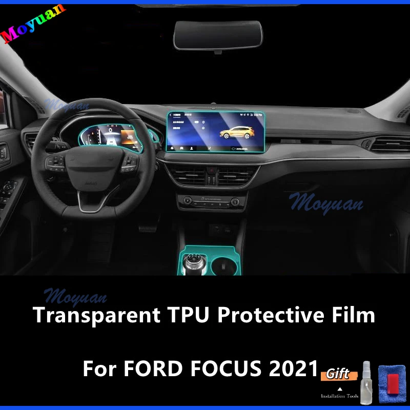 For FORD FOCUS 2021 Car Gearbox Panel Navigation Screen Automotive Interior TPU Protective Film Anti-Scratch Sticker