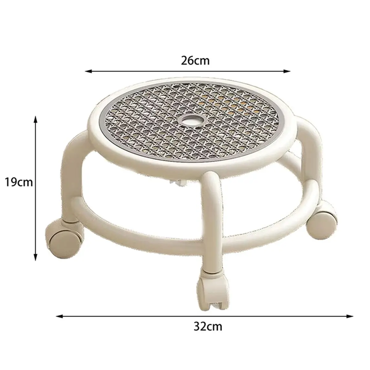 Swivel Rolling Stool Round Low Small Grey Universal Wheel Kids Adult Strong Capacity Practical Storage C