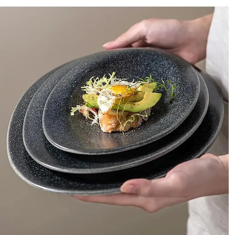 

Ceramic Dish Nordic Oval Sushi Home Kitchen Supplies Decoration Simple Cutlery Fruit Snack Disc
