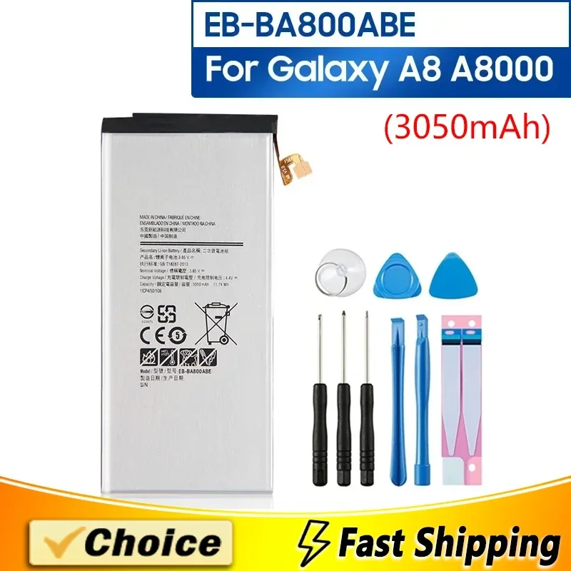 

EB-BA800ABE,Brand New Replacement Phone Batatery,For Samsung GALAXY A8 A8000 A800F A800S A800YZ, 3050mAh