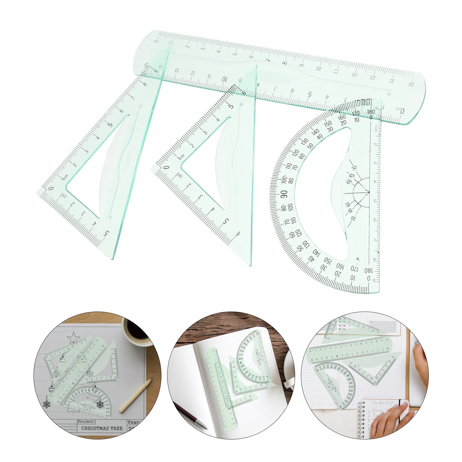 Soft Ruler and Protractor Drafting Tool School Must Have Geometry Students Drawing Office Triangle