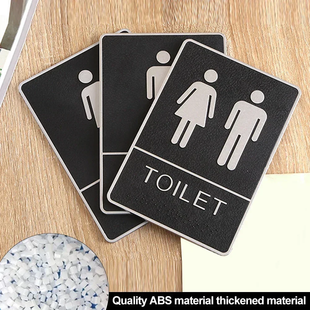 1PC Bathroom Acrylic Mark Label Removable Back Self-Adhesive Toilet WC Sign Wall Sticker DIY Decor Washroom Sign Mark Office