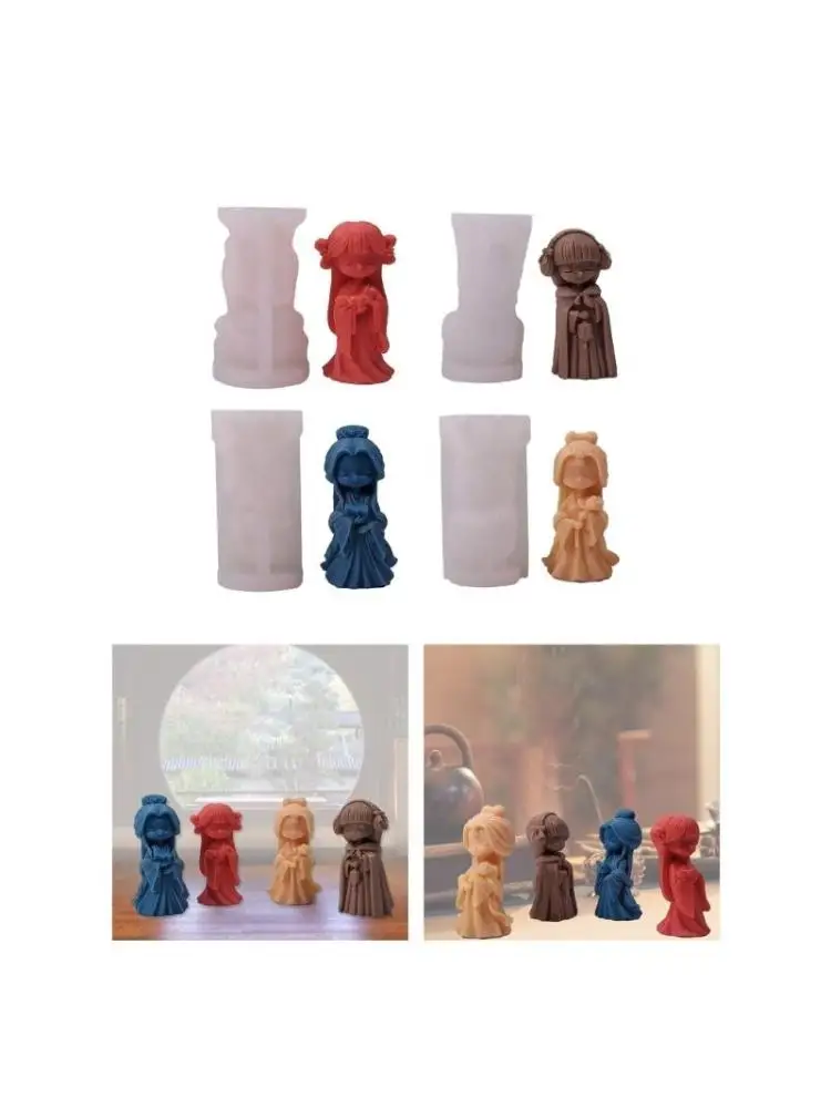 

3D силиконовая форма для свечей для девочек, DIY формы для эпоксидной смолы, настольный орнамент, форма для торта