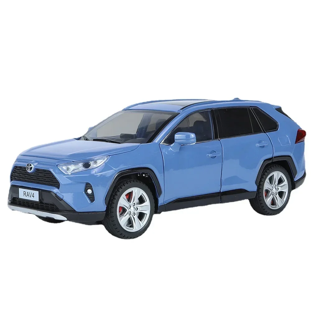 Коллекционная игрушка в масштабе 1:24 для Toyota RAV4 SUV из сплава, модель автомобиля со звуком и фотографией, коллекционная игрушка, подарок на день рождения