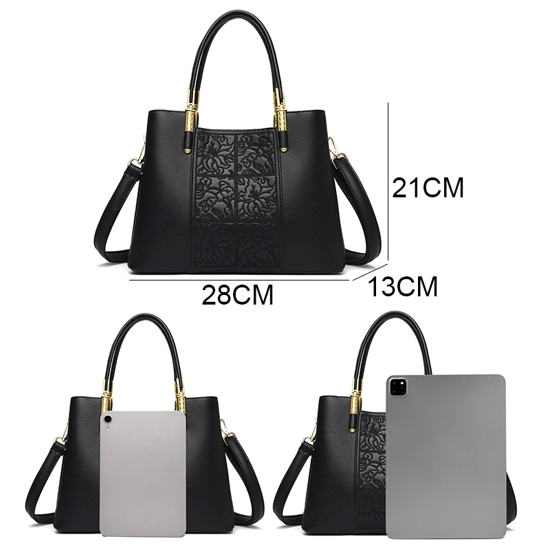 Imagem -02 - Bolsa de Ombro de Couro Macio para Mulheres Bolsas Crossbody Grande Capacidade Moda Clássica Bolsala das Senhoras Marca Designer Alta Qualidade