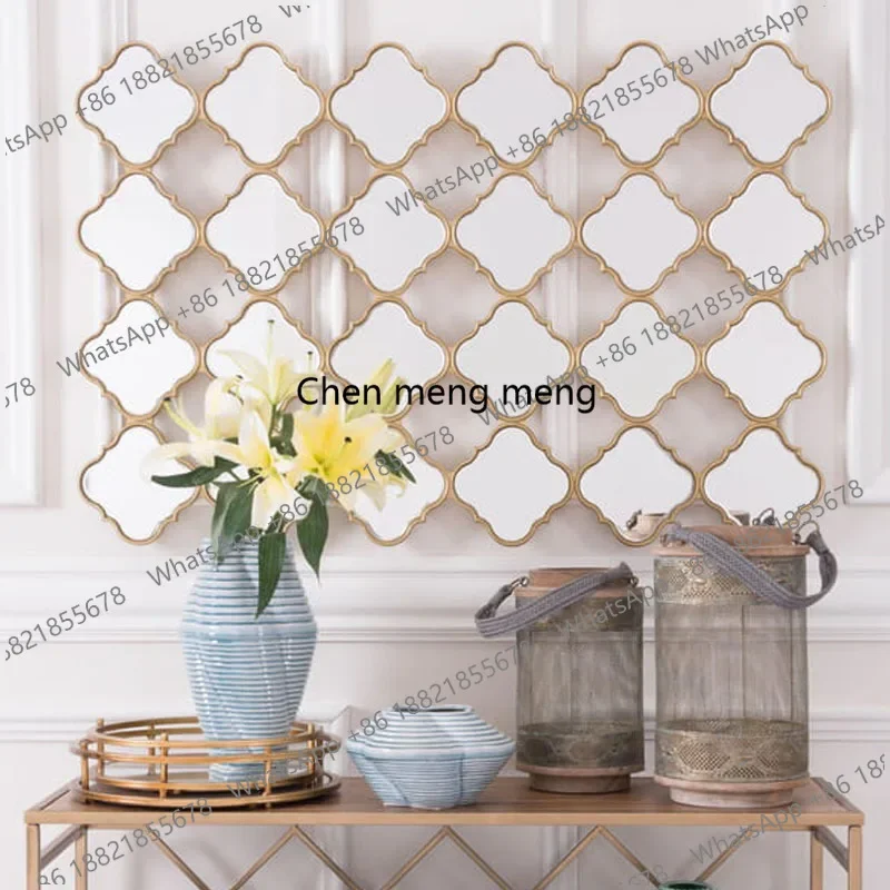 European and American style hanging mirror villa decoration, entrance fireplace, restaurant corridor back decorative mirror AB03