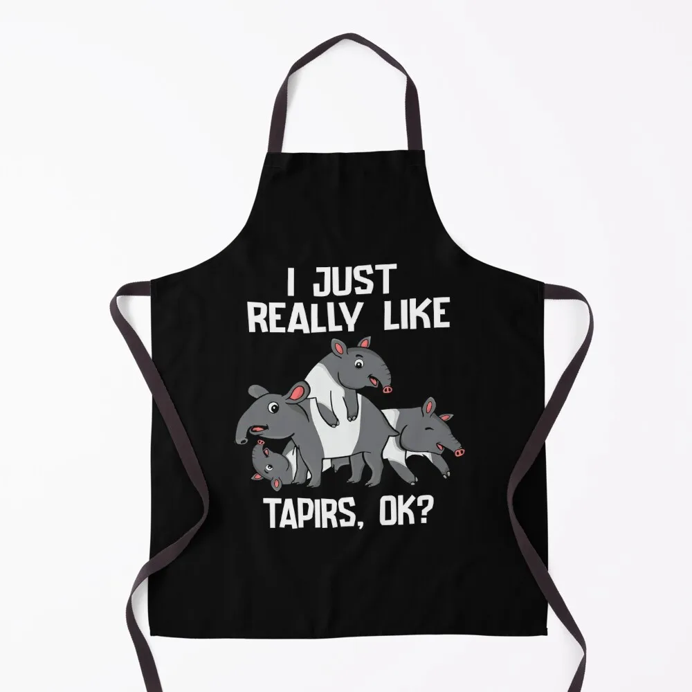 

Tapier Lover Gift Women Tapirus Kids Cute Tapir Apron Hairdressing Hairdresser Accessories Kitchen Women Kitchen Apron