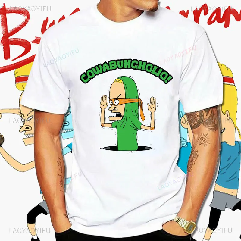 Swimming Beavis and Butthead Men Tshirt Summer Fashion T Shirt Funny Humor Short-sleev Male Clothing Creativity Novelty Tee Tops