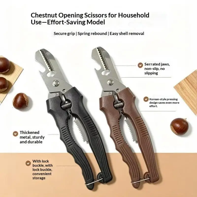 Multipurpose Chestnut Peeler Scissors Food Grade Material Shell Clip for Home Kitchen Daily Nut Opening Use