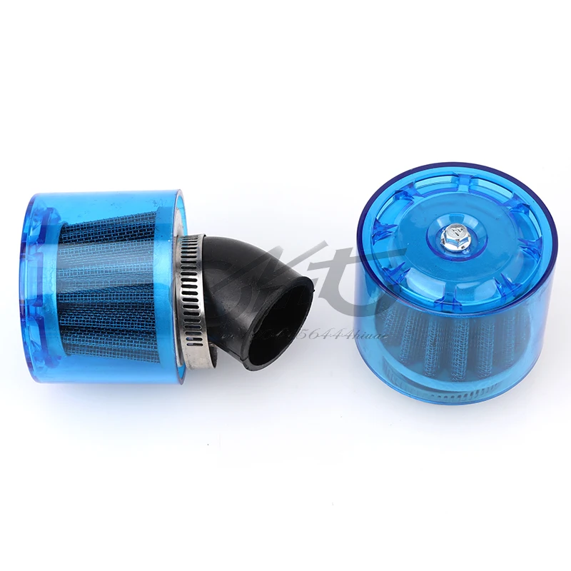 32/35/38/42mm Blue Straight/Bend Elbow Neck Motorcycle Motorbike Air Filter Cleaner 50cc-125cc ATV PIT Dirt Bike Splash Proof