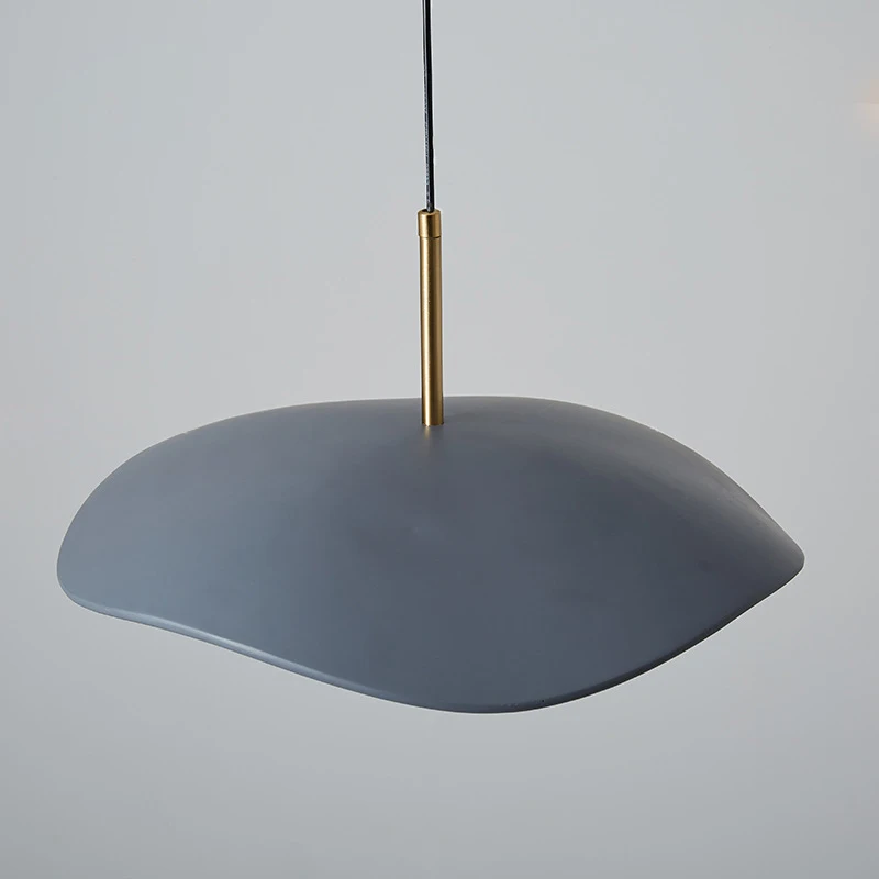 Modern Minimalist Single Head LED Gray Black Resin Dining Pendant Lamp Bedroom Living Room Decoration Dimmable Lighting Fixtures