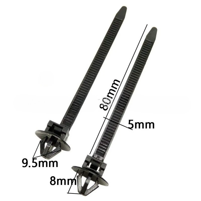 10-500PCS For Audi Bmw VW All Cars 92mmx5mm Black Car Cable Fastening Zip Strap Nylon Tie Wrap Cable Fixed Fasteners Clips