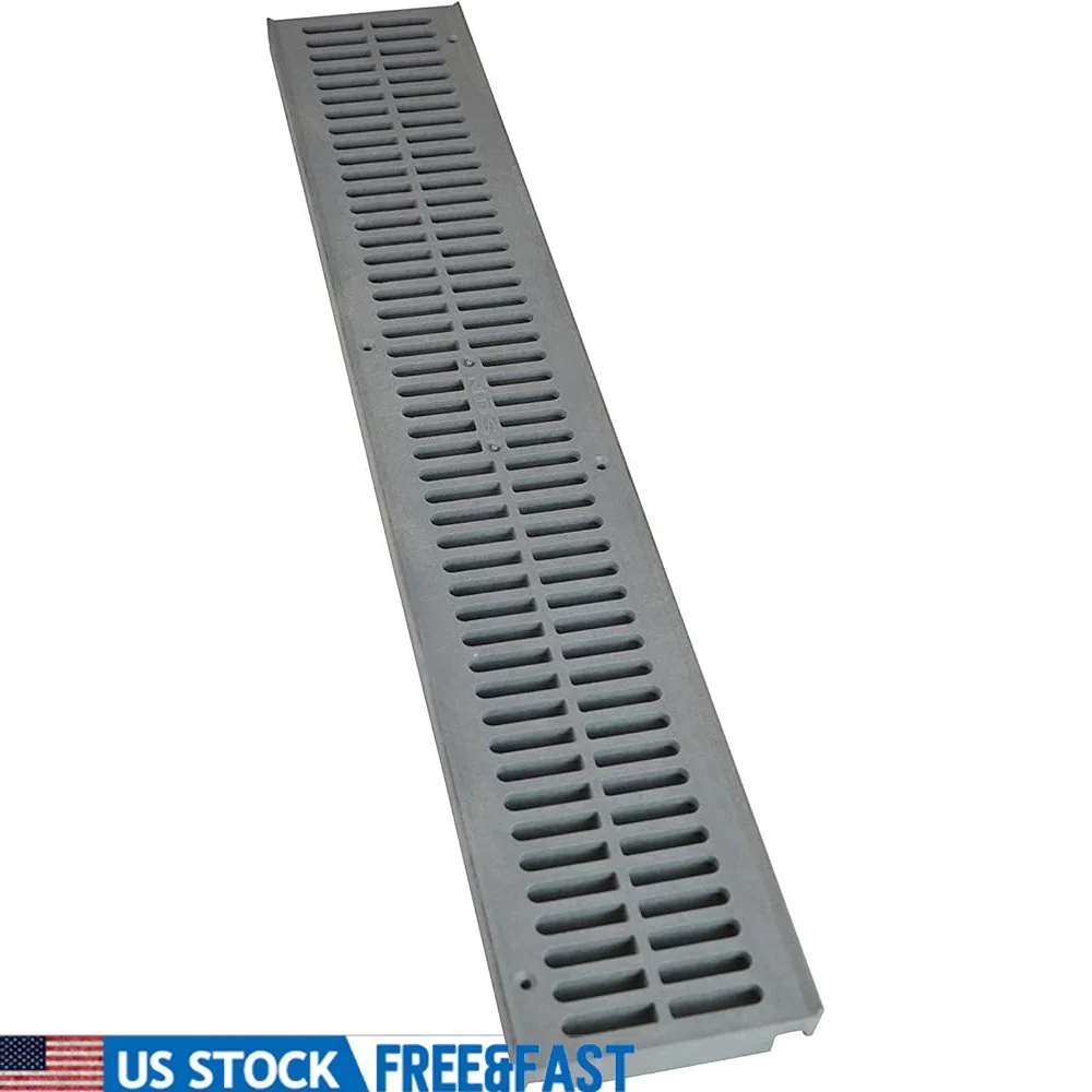 plastic-channel-drain-grate-4-1-8-inch-x-2-feet-driveway-patio-pool-deck-covers-prevent-clogging-leaves-debris-easy-installation