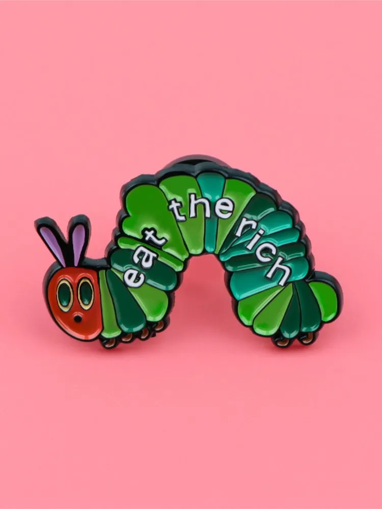 Eat The Rich Emaille-Anstecknadel, Abzeichen, Pins, Hüte, Kleidung, Rucksäcke, Dekoration, Schmuck, Accessoires, Geschenk