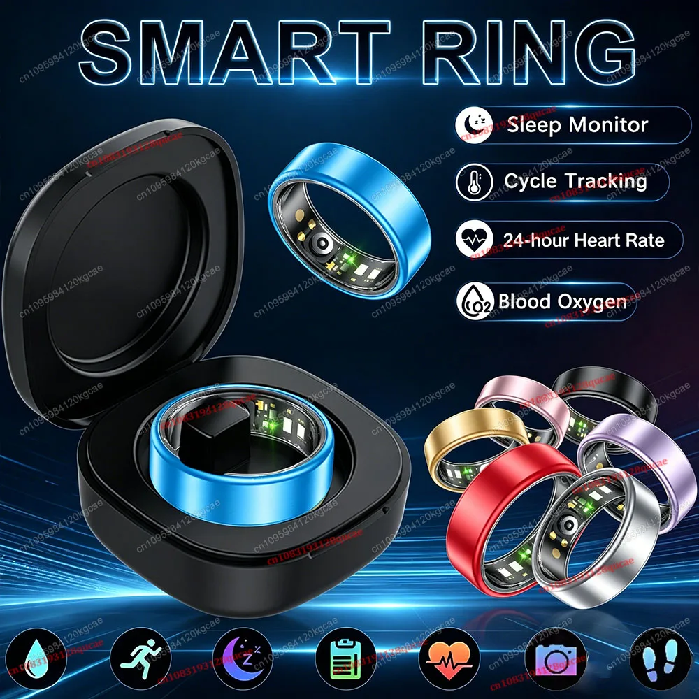 Neuer Smart Ring Premium-Qualität GPS Sport Herzfrequenz Blutsauerstoff Stress Schlaf Temperatur Monitor Ring für Männer Frauen Geschenke R12