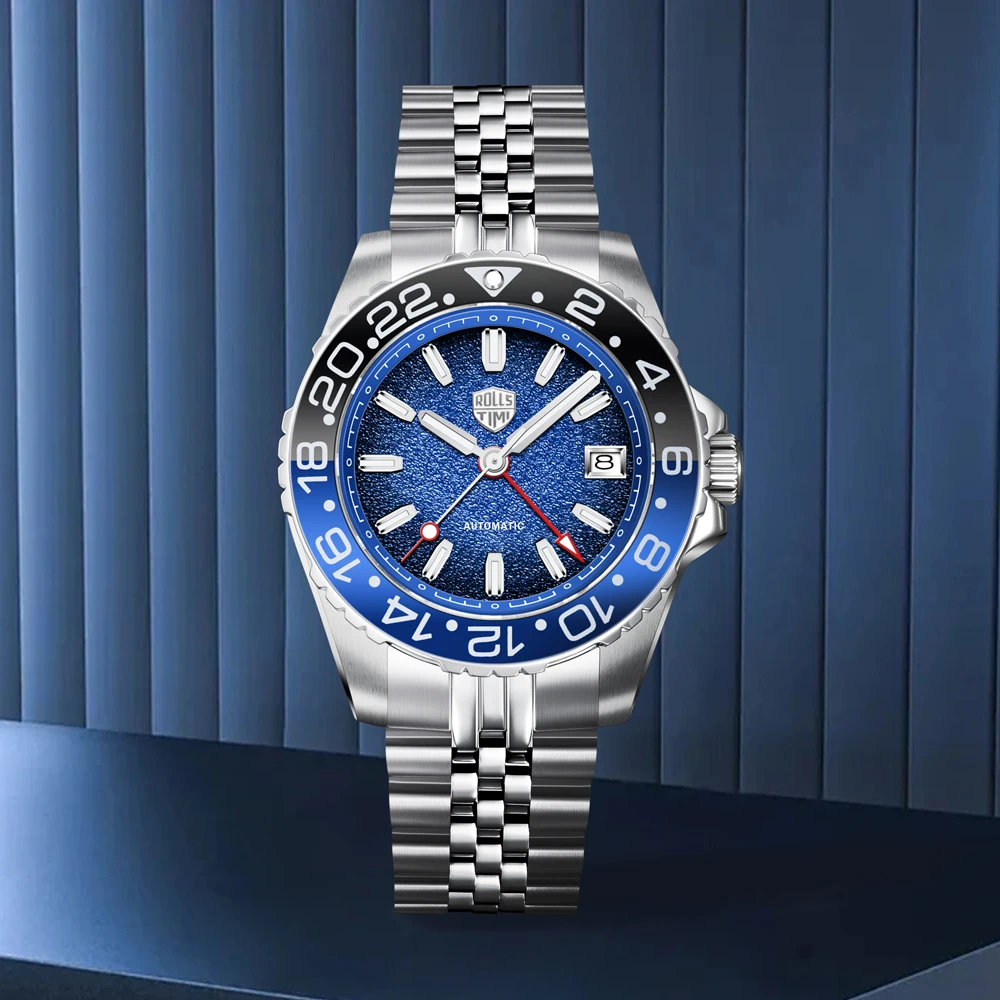 

Rollstimi Design Watches 2025 New Diving GMT Luxury Automatic Watch For Men AR Sapphire Crystal Stainless Steel Mechanical Watch