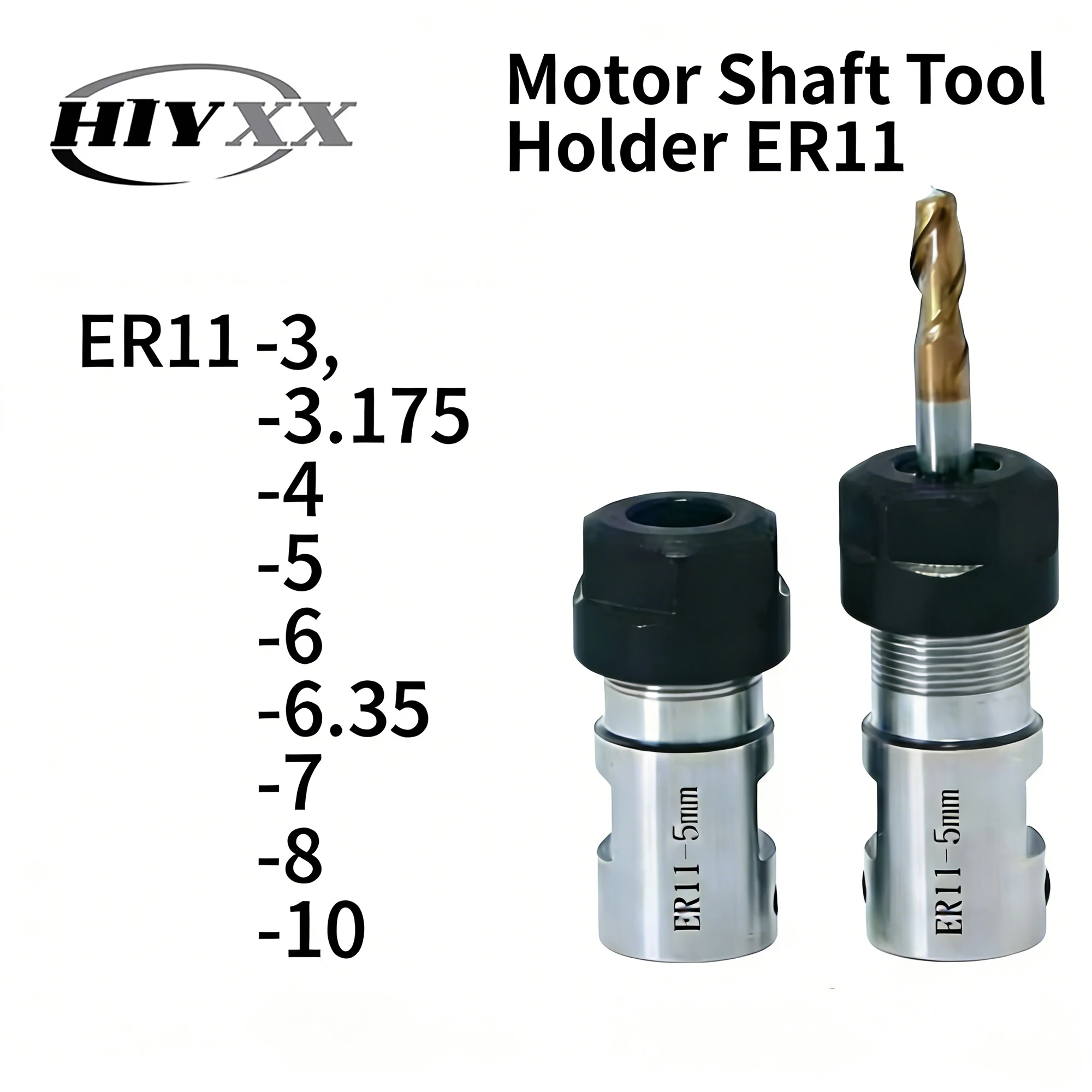 

C16 ER11A Extension Rod Motor Shaft Collet Chuck 3/3.175/4/5/6/6.35/7/8/10mm CNC Milling Machine Tool Accessory