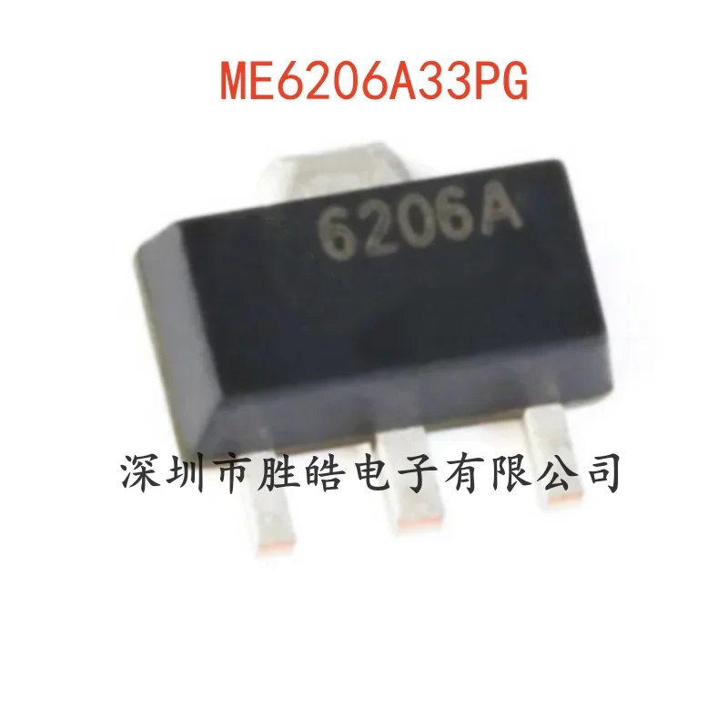 

(10PCS) NEW ME6206A33PG 3.3V 2% 6V Low Differential Voltage Linear Regulator Chip SOT-89 Integrated Circuit