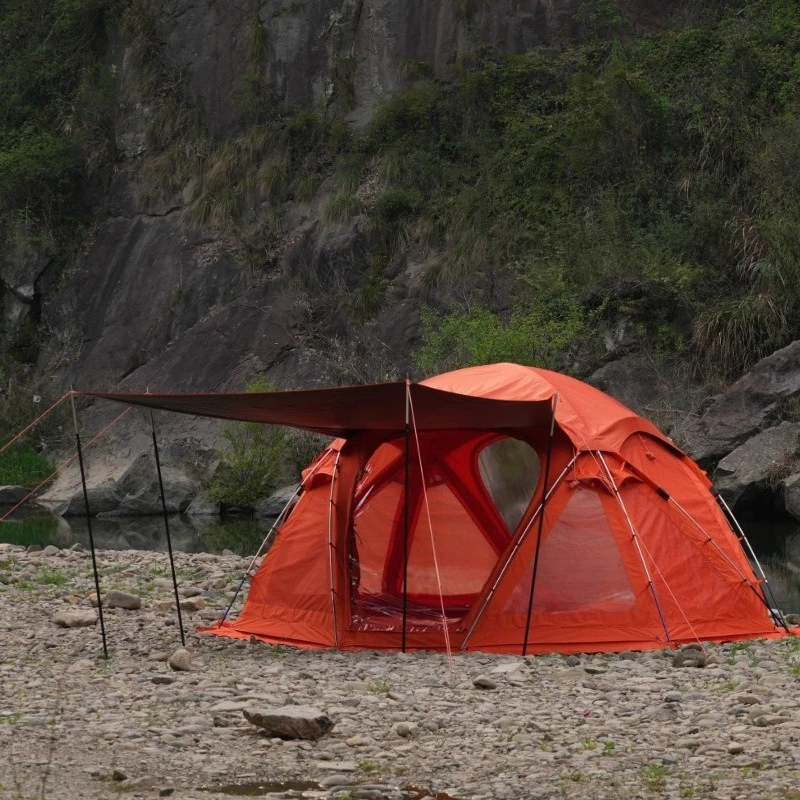 tipo palla, staffa, tenda, pieghevole, esterno, campeggio, ampio spazio, tenda da parco, antivento, protezione solare